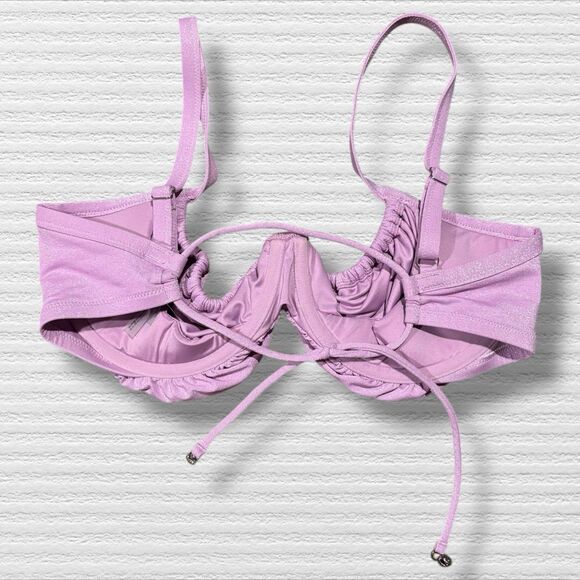 Victoria’s Secret Shimmer Lilac Ruched Swim Bikini Top 34DDD (34F) NWT - Picture 2 of 6